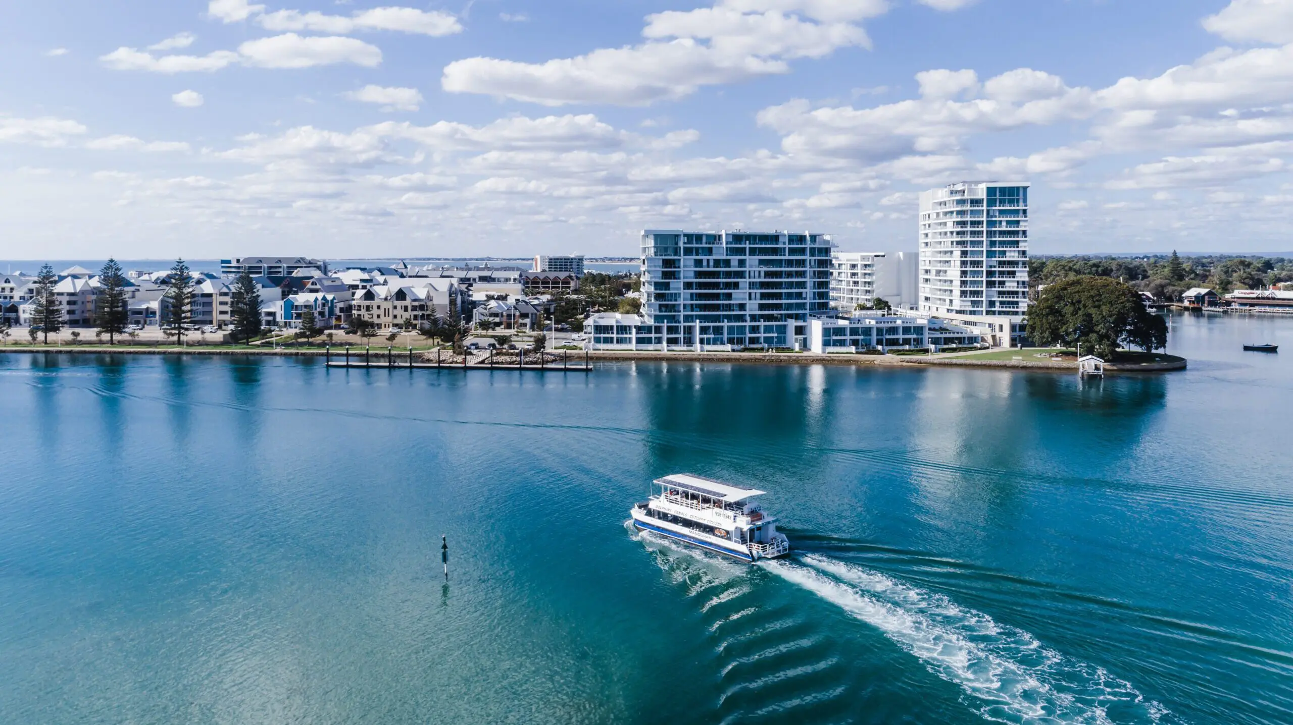 Aerial view of Mandjar Bay, Mandurah