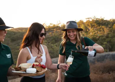 Tour Guide from Hike Collective Pouring Champagne , Perth Hills
